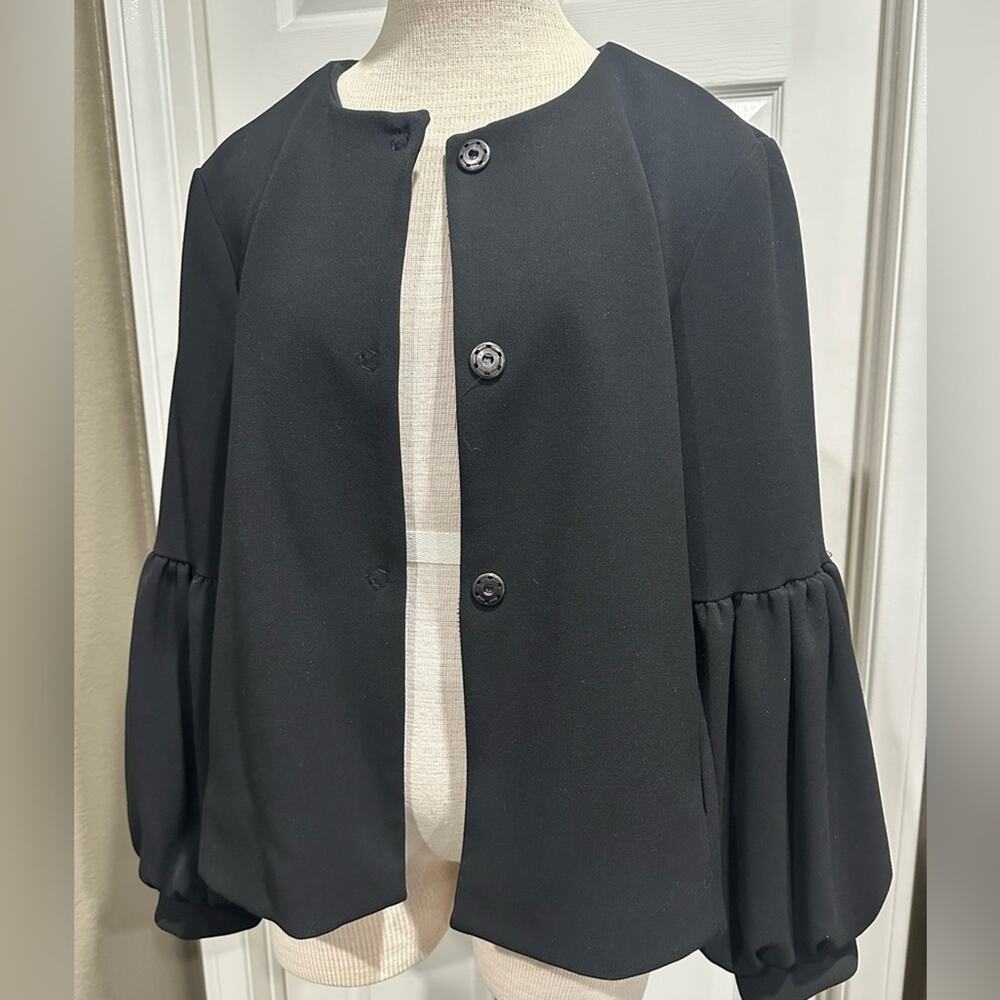 ChePè Italy black jacket with puff sleeves, size large - Picture 4 of 13